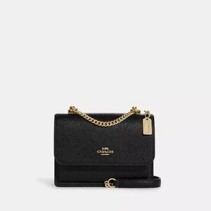 Black Leather Coach Mini Klare Crossbody Bag